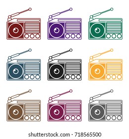 Radio icon in black style isolated on white background. Picnic symbol stock vector illustration.