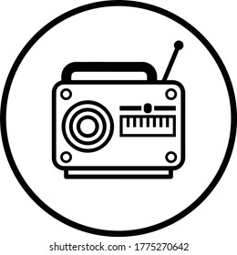 Radio Icon / Black Vector Graphics