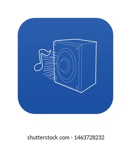 Radio icon blue vector isolated on white background