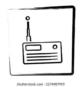 Icono de radio. Marco del pincel. Ilustración vectorial.
