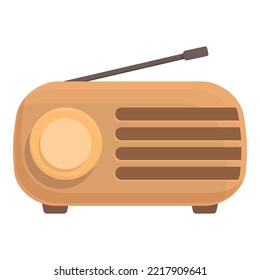 Vector de caricatura de icono de radio. Vieja cinta. Música retro