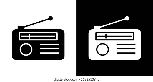 Coleção de ícones de rádio. Ilustração plana do ícone de vetor