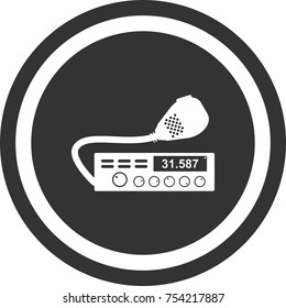 Radio icon , dark circle sign design