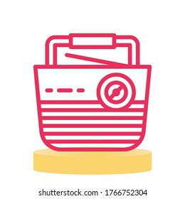 Radio Icon Design with Red Color Style