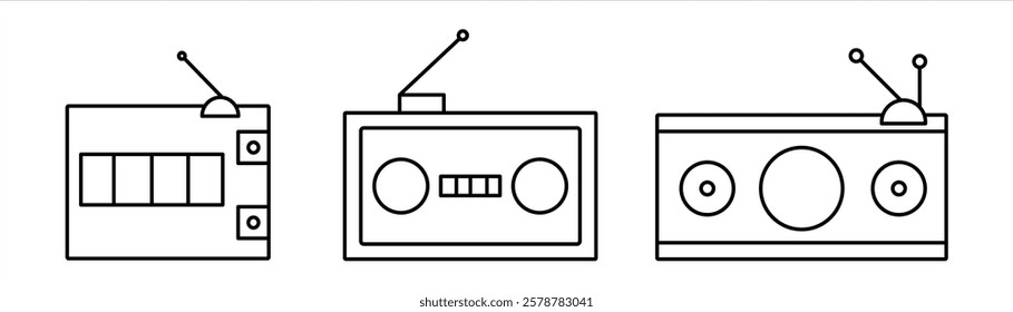 radio icon design template, isolated on white background, vector illustration.