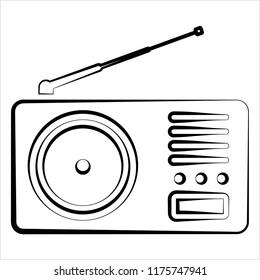 Icono de radio Diseño Ilustración de arte vectorial