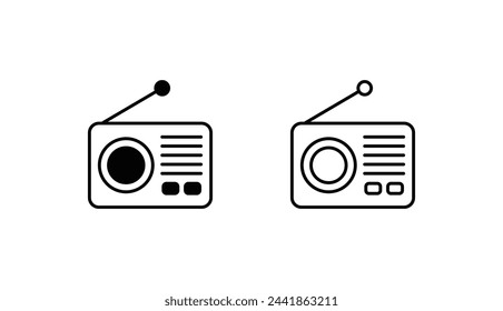 Radio-Icon-Design mit weißem Hintergrund Stock Illustration