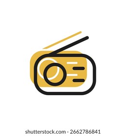 El icono de radio está diseñado en un estilo visualmente atractivo y fácilmente reconocible. Es adecuado para diversas necesidades visuales, como App, medios digitales u otros proyectos de Diseño gráfico