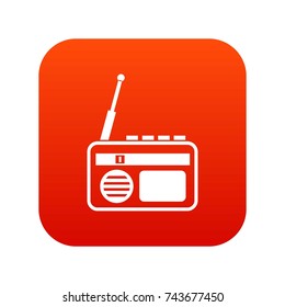 Radio icon digital red for any design isolated on white vector illustration