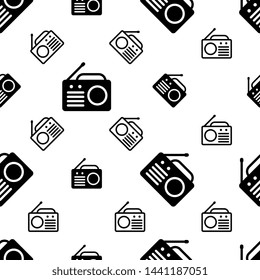 Radio Icon, Electronic Device Seamless Pattern Vector Art Illustration