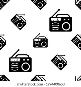 Icono De Radio, Dispositivo Electrónico, Ilustración De Arte Del Vector De Patrón Sin Maravilla