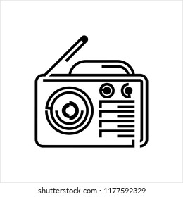 Radio Icon, Electronic Device Vector Art Illustration
