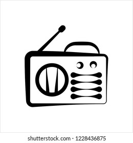 Radio Icon, Electronic Device Vector Art Illustration