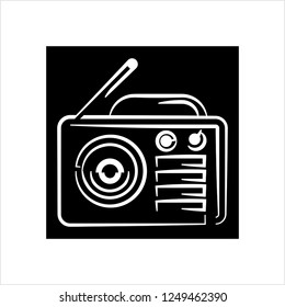 Radio Icon, Electronic Device Vector Art Illustration