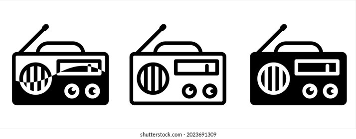 Radio Icon, Electronic Device Vector Art Illustration