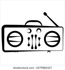 Radio Icon, Electronic Device Vector Art Illustration