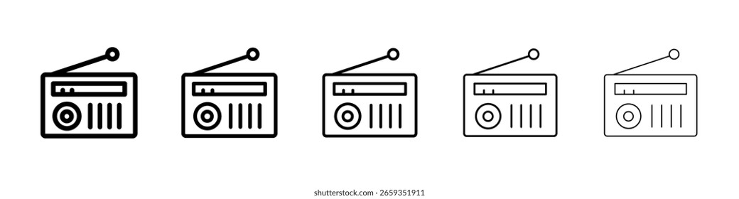 Icono de radio llenado concepto de señal plana para el Diseño web.