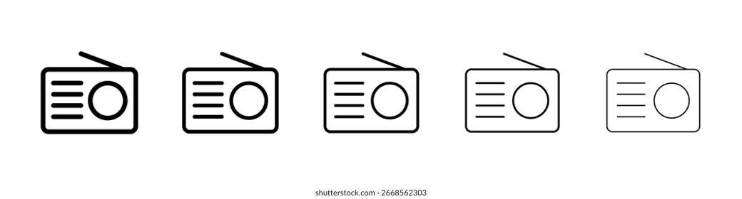 Icono de radio llenado concepto de señal plana para el Diseño web.