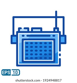 radio icon in filled line style isolation on white background. EPS 10