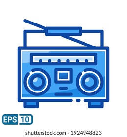 radio icon in filled line style isolation on white background. EPS 10