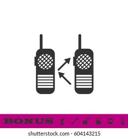 Radio icon flat. Black pictogram on white background. Vector illustration symbol and bonus button