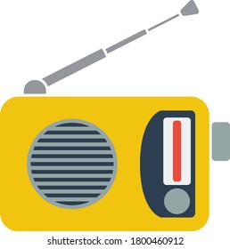 Radio Icon. Flat Color Design. Vector Illustration.