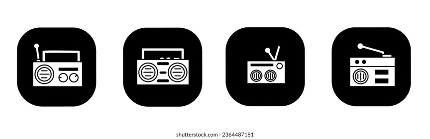Radio icon in flat. A radio design. Stock vector.