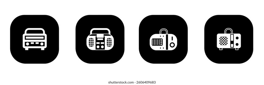 Radio icon in flat. A radio icon design. Stock vector.