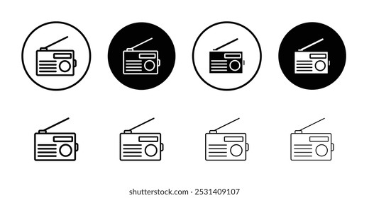 Radio icon Flat fill set collection