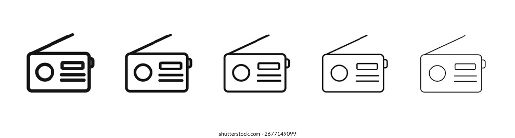Ícone de rádio ilustração plana definir logotipo