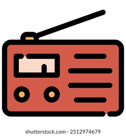 Icono de radio con estilo de contorno plano