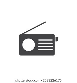 Radio icon Flat simple outline set