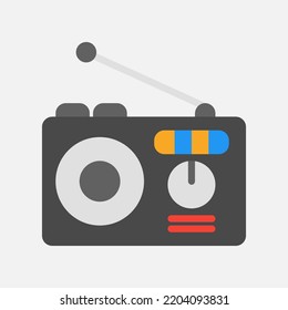 Icono de radio en estilo plano sobre comunicación, uso para presentación de aplicaciones móviles del sitio web