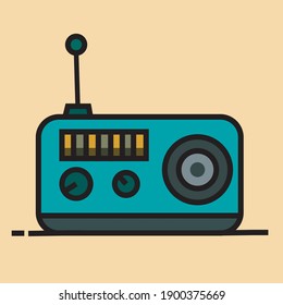Radio icon of flat style.  Radio cartoon.