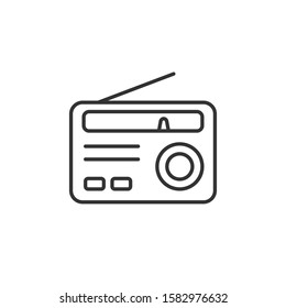 Radio icon in flat style. Fm broadcast vector illustration on white isolated background. Radiocast business concept.