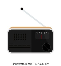 radio icon in flat style isolated vector illustration on white transparent background