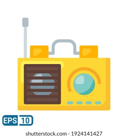 Radio Icon In Flat Style Isolation On White Background. EPS 10