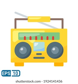 Radio Icon In Flat Style Isolation On White Background. EPS 10