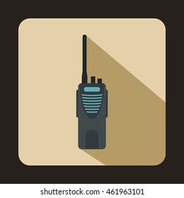Radio icon in flat style on a beige background