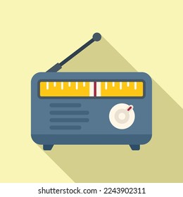Radio icon flat vector. Reportage media. Report production