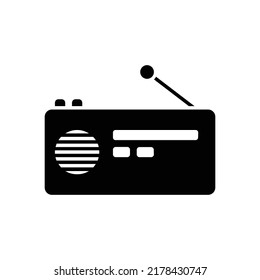 Radio icon, full black. Suitable for website, content design, poster, banner, or video editing needs