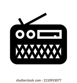 radio icon glyph style design vector. Audio and music. Modern and old stylish music receiver. Party banner, poster, header for website. 