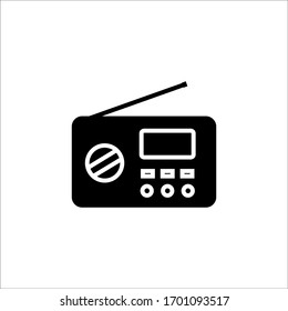 icono de radio con un vector de estilo glifo para su diseño web, logotipo, UI. ilustración