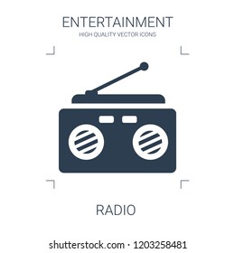 radio icon. high quality filled radio icon on white background. from entertainment collection flat trendy vector radio symbol. use for web and mobile