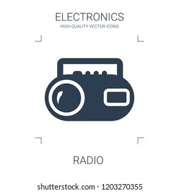 radio icon. high quality filled radio icon on white background. from electronics collection flat trendy vector radio symbol. use for web and mobile