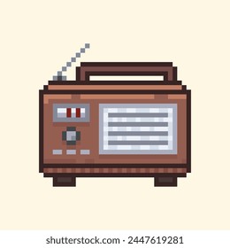 Radio icon illustration in pixel art style