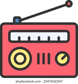 Imagen del icono de radio. Adecuado para aplicaciones móviles.