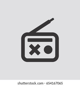 Radio icon infographic isolated on grey background.Vector illustration.