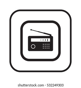 Radio icon, isolated. Flat  design.  