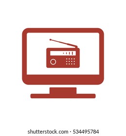 Radio icon, isolated. Flat  design.  